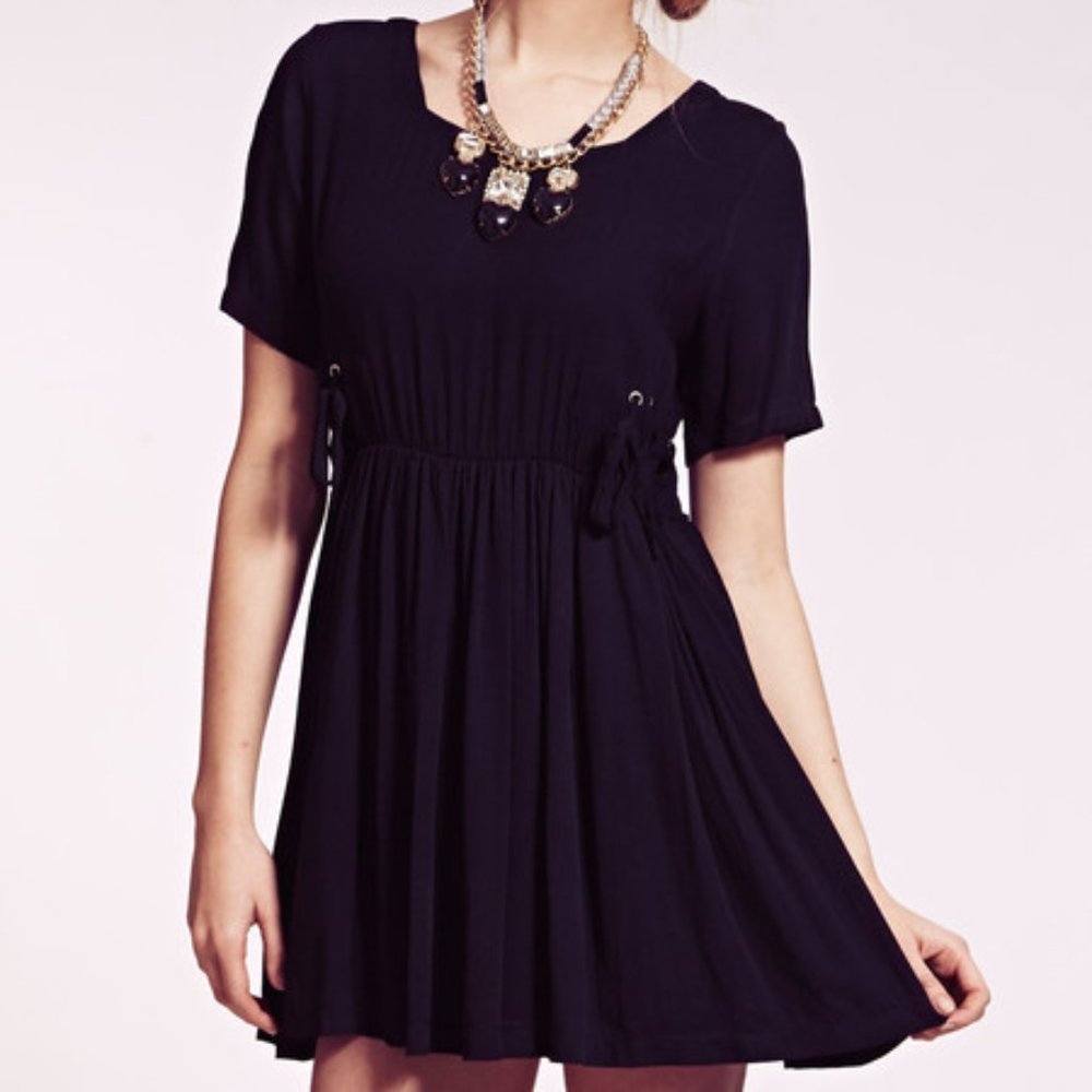 ASOS Dahlia London Black Cut Out Tie Sides Dress Size Small EUC